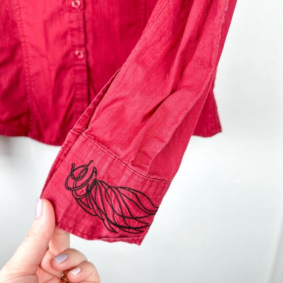 Harley-Davidson Button Down Embroidered Logo with Rhinestones Blouse - Picture 3 of 6